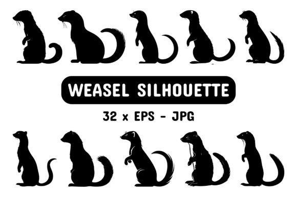 Download Weasel Silhouette Set Collection Bundle - Set collection bundle Collection