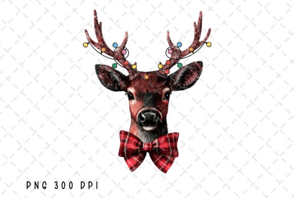 Download Deer Christmas Lights Coquette Bow PNG - Deer christmas Collection