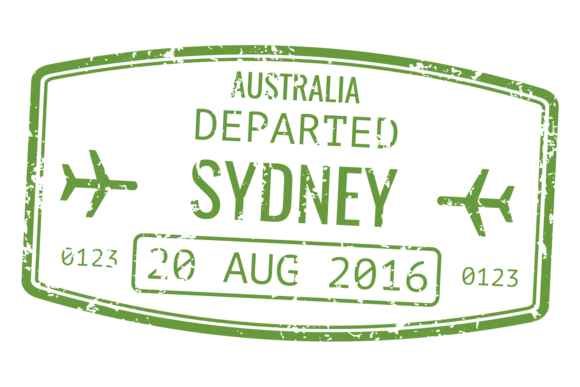 Download Australia Airport Departation Stamp. Pas - Australia Collection